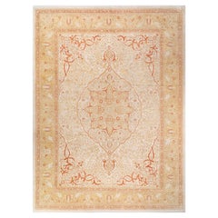 One of a Kind Hand Knotted Traditional Oriental Mogul Ivory Area Rug