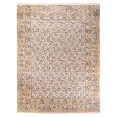 One of a Kind Hand Knotted Traditional Oriental Mogul Ivory Area Rug