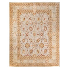 One of a Kind Hand Knotted Traditional Oriental Mogul Ivory Area Rug