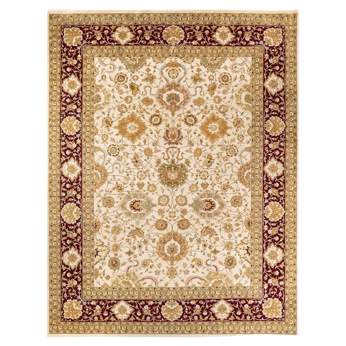 Tapis traditionnel oriental Mogul Ivory, unique en son genre, nou  la main.