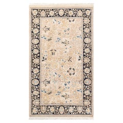 Tapis traditionnel oriental Mogul Ivory, unique en son genre, nou  la main.