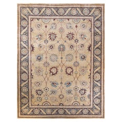 One of a Kind Hand Knotted Traditional Oriental Mogul Ivory Area Rug