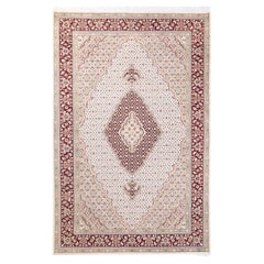 Tapis traditionnel oriental Mogul Ivory, unique en son genre, nou  la main.