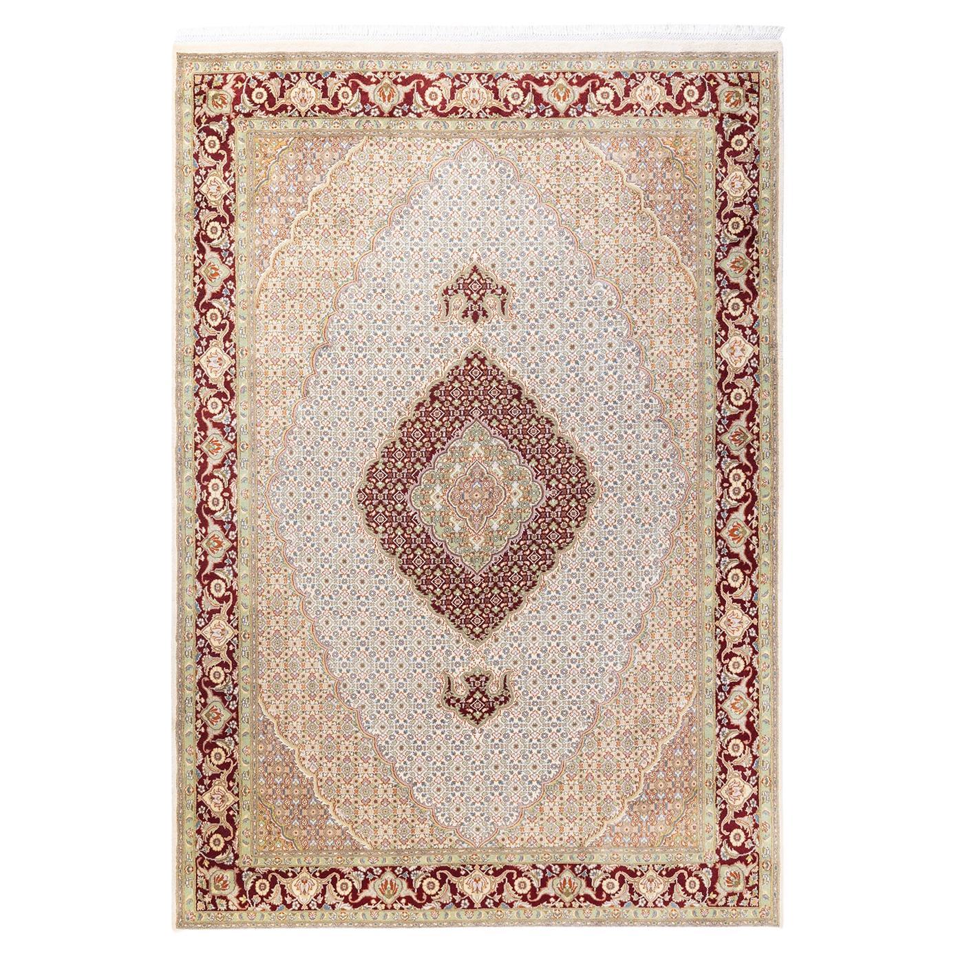 Tapis traditionnel oriental Mogul Ivory, unique en son genre, nou  la main.