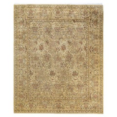 One of Kind Hand Knotted Traditional Oriental Mogul Ivory Area Rug