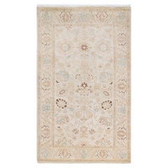 One of a Kind Hand Knotted Traditional Oriental Mogul Ivory Area Rug