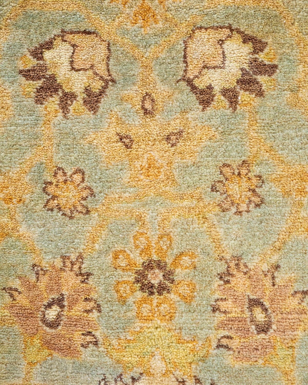Alfombra única anudada a mano tradicional oriental Mogul azul claro Pakistaní en venta