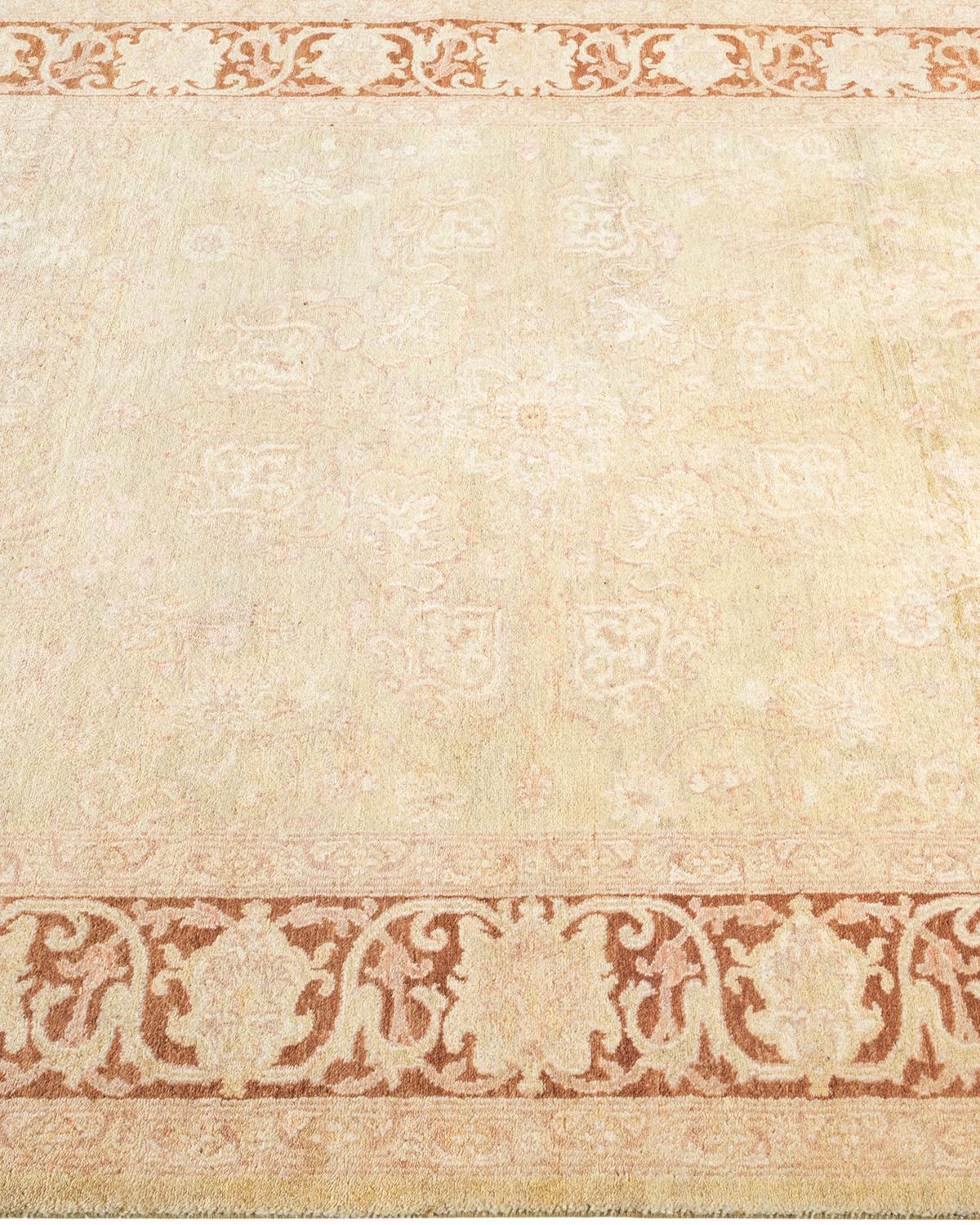 One of a Kind Hand Knotted Traditional Oriental Mogul Light Grey Area Rug In New Condition For Sale In Norwalk, CT