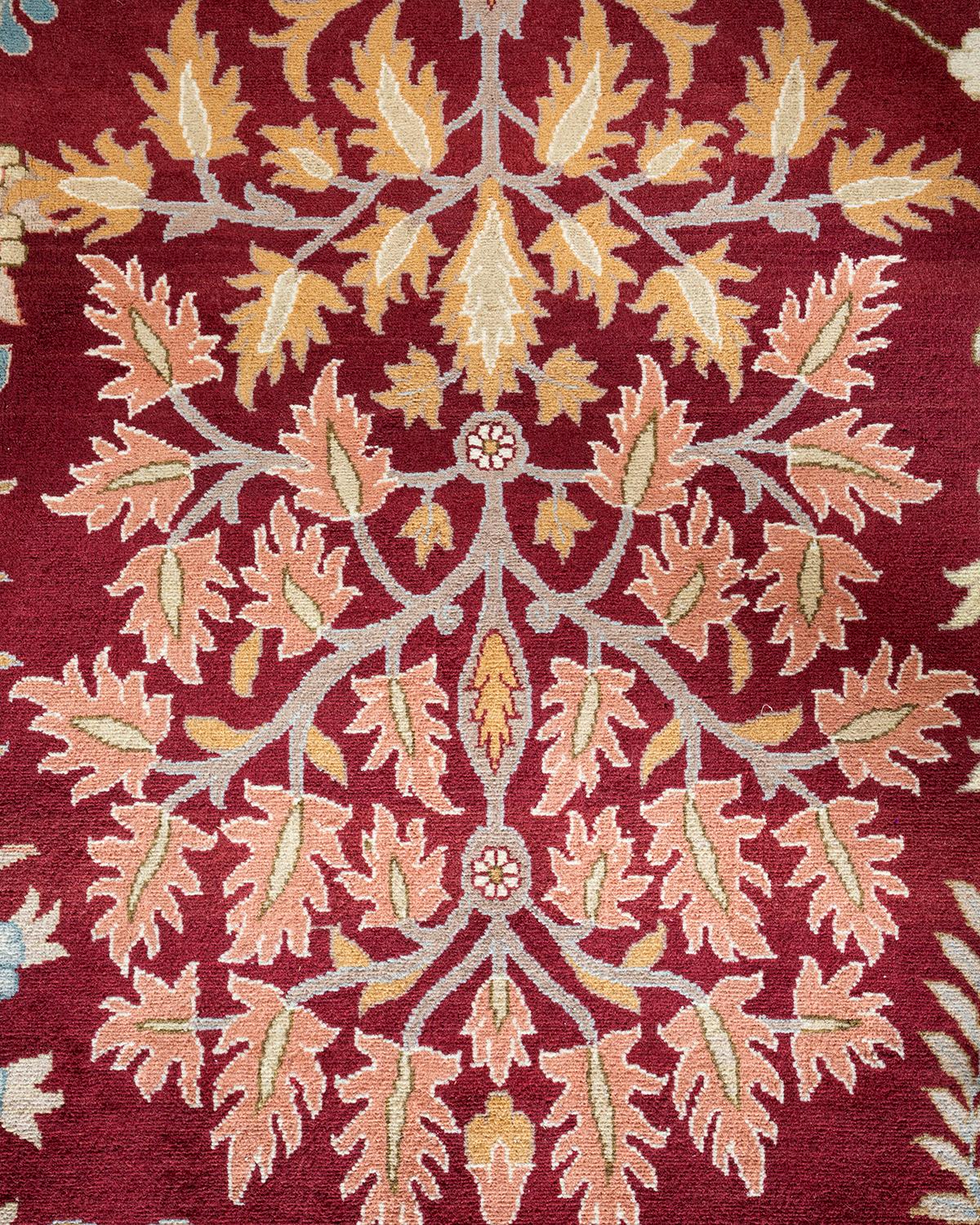 Einzigartiger, handgeknpfter, traditioneller Orientalischer Mogul-Teppich in Orange (Pakistanisch) im Angebot