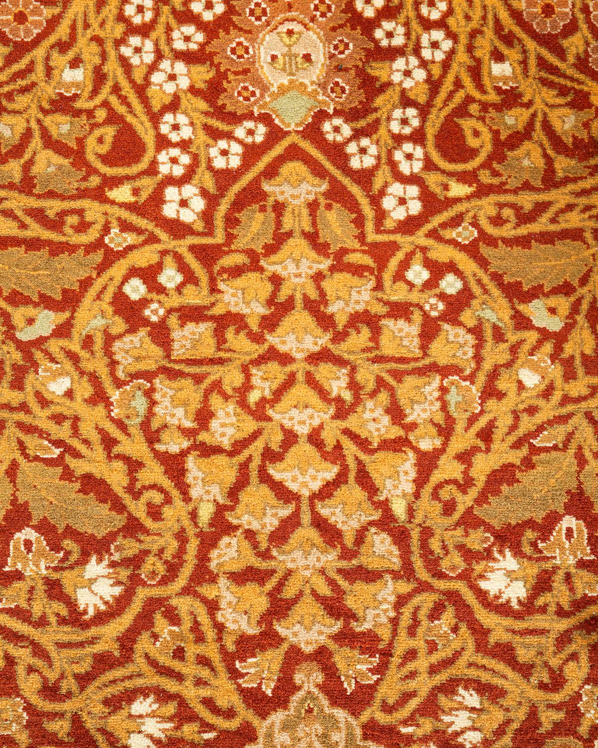 Pakistanais Tapis traditionnel oriental Mogul orange, unique en son genre, nou  la main. en vente
