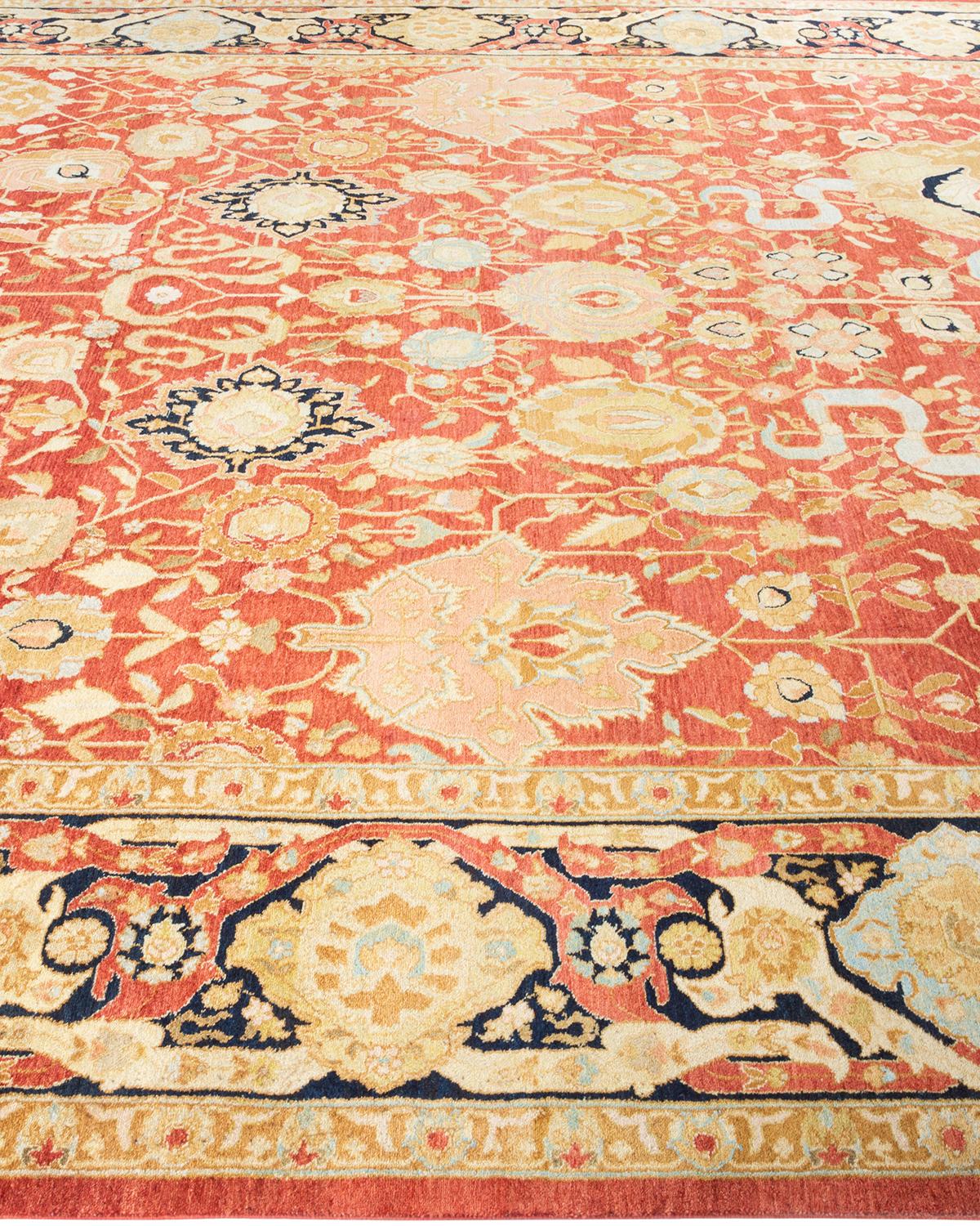 Alfombra única anudada a mano Mogul Oriental Tradicional Naranja en Nuevo estado para la venta en Norwalk, CT