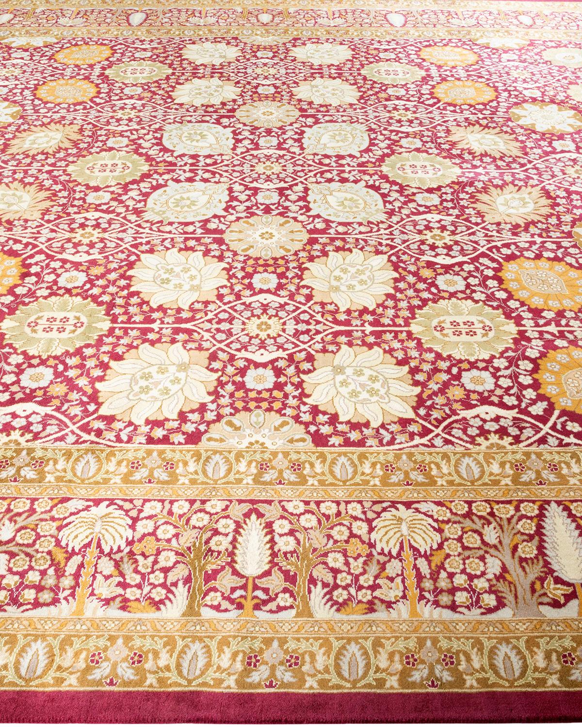 One of a Kind Hand Knotted Traditional Oriental Mogul Orange Area Rug In New Condition For Sale In Norwalk, CT