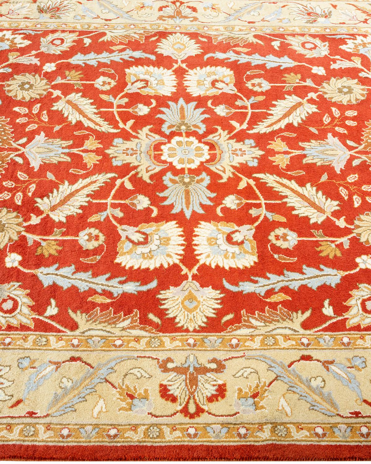 One of a Kind Hand Knotted Traditional Oriental Mogul Orange Area Rug In New Condition For Sale In Norwalk, CT
