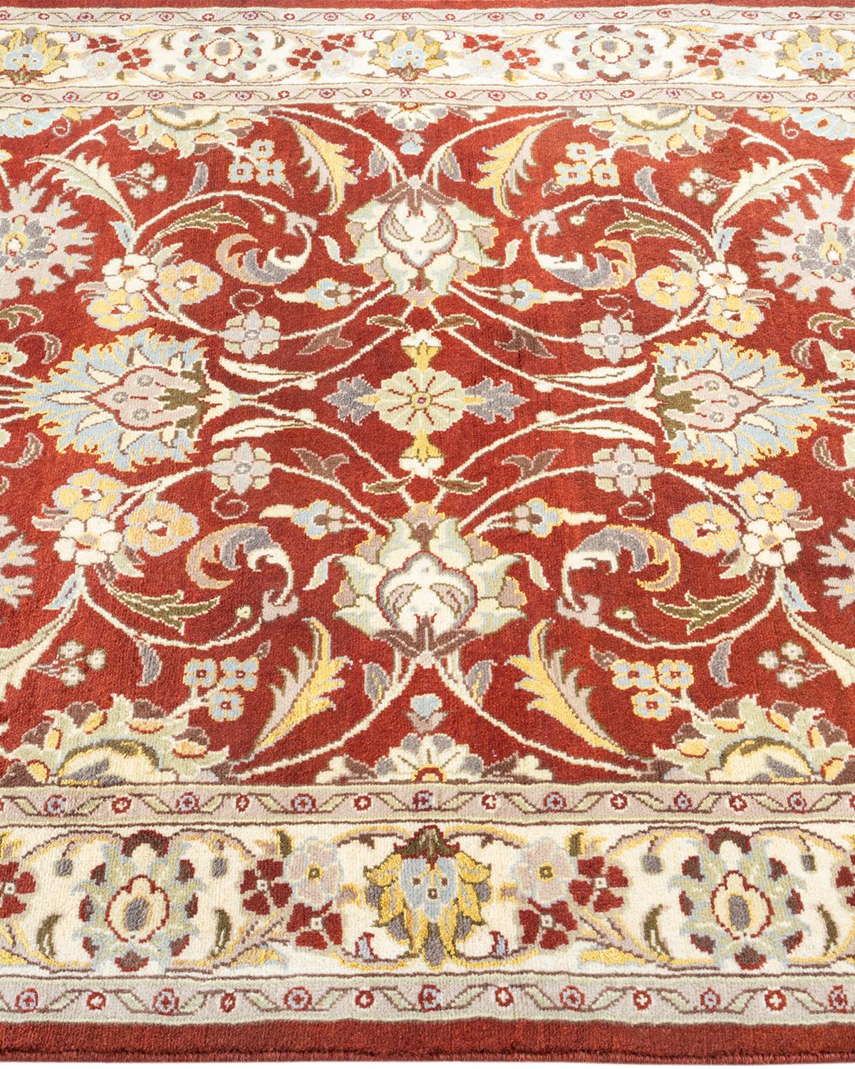One of a Kind Hand Knotted Traditional Oriental Mogul Orange Area Rug In New Condition For Sale In Norwalk, CT