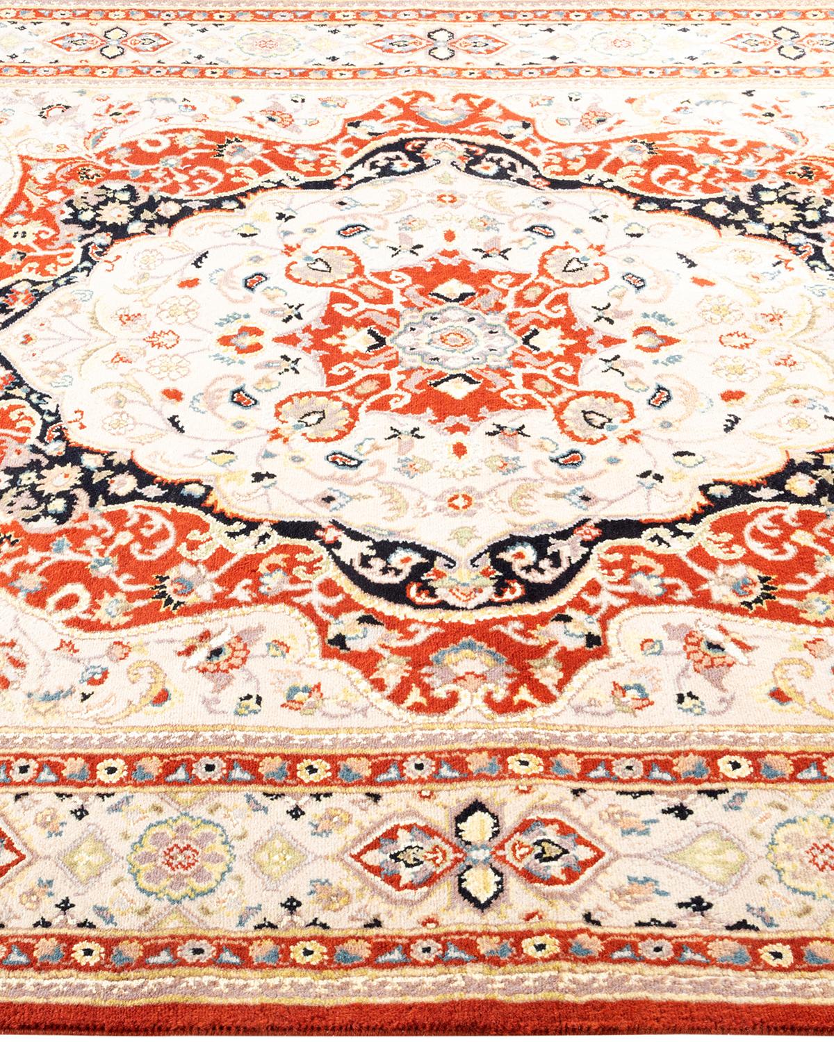 Tapis traditionnel oriental Mogul orange, unique en son genre, nou  la main. Neuf - En vente à Norwalk, CT