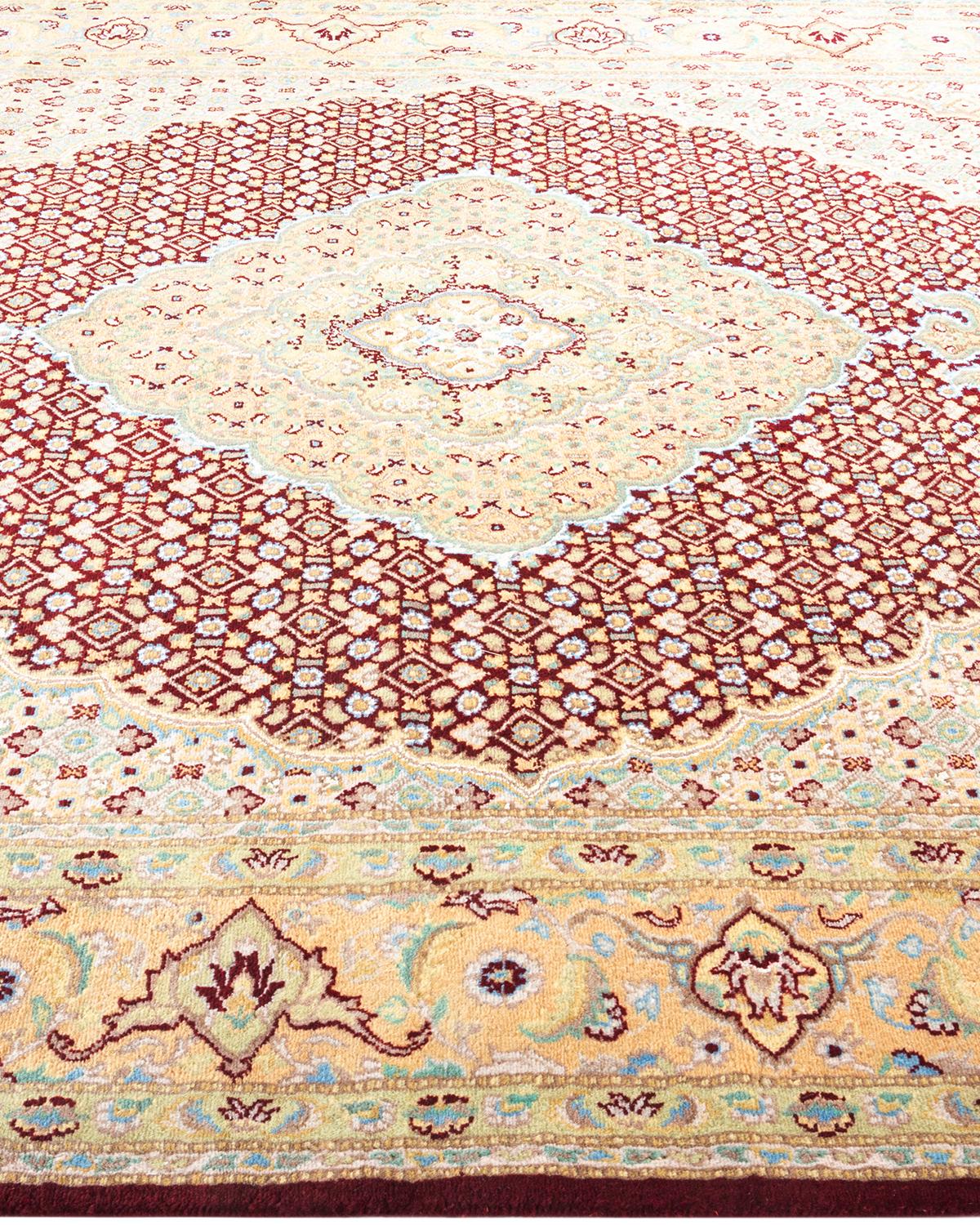 One of a Kind Hand Knotted Traditional Oriental Mogul Orange Area Rug In New Condition For Sale In Norwalk, CT