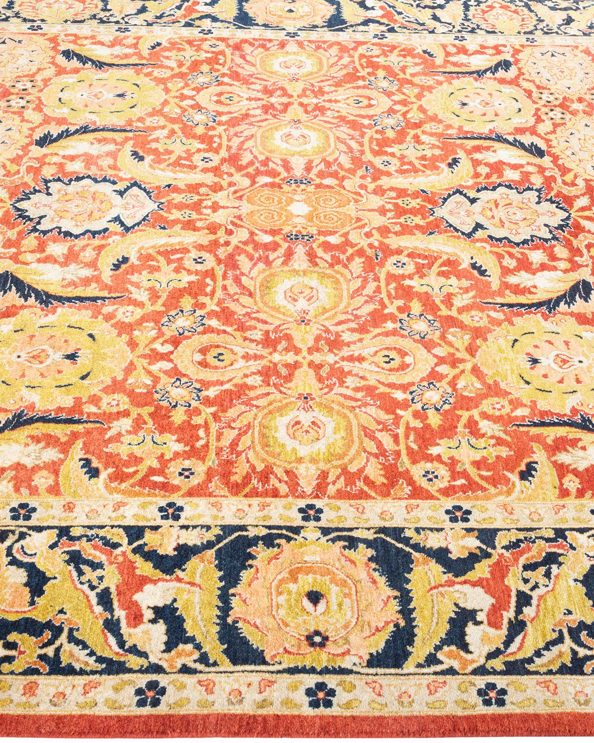Alfombra única anudada a mano Mogul Oriental Tradicional Naranja en Nuevo estado para la venta en Norwalk, CT