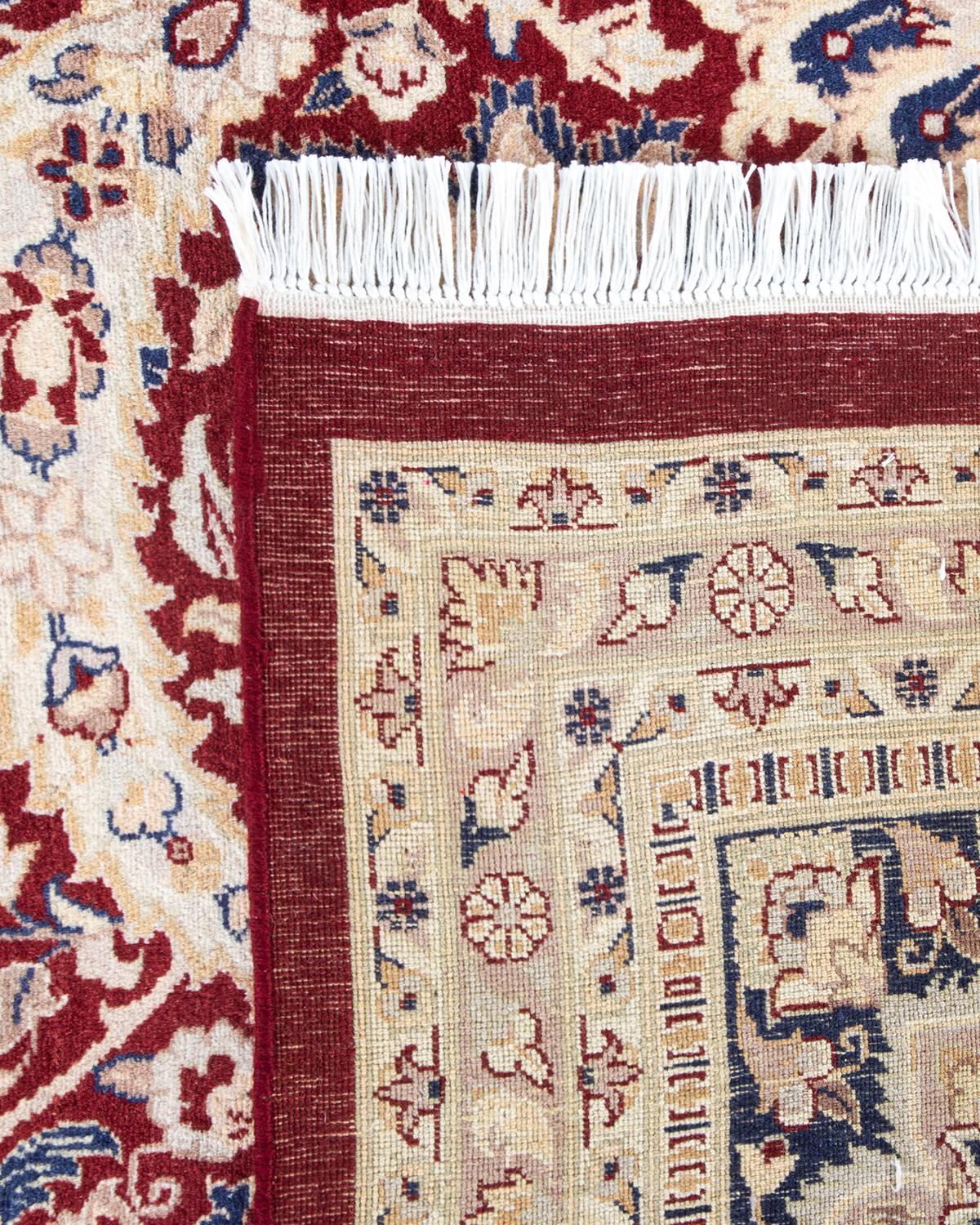Alfombra única anudada a mano Mogul Oriental Tradicional Naranja Siglo XXI y contemporáneo en venta