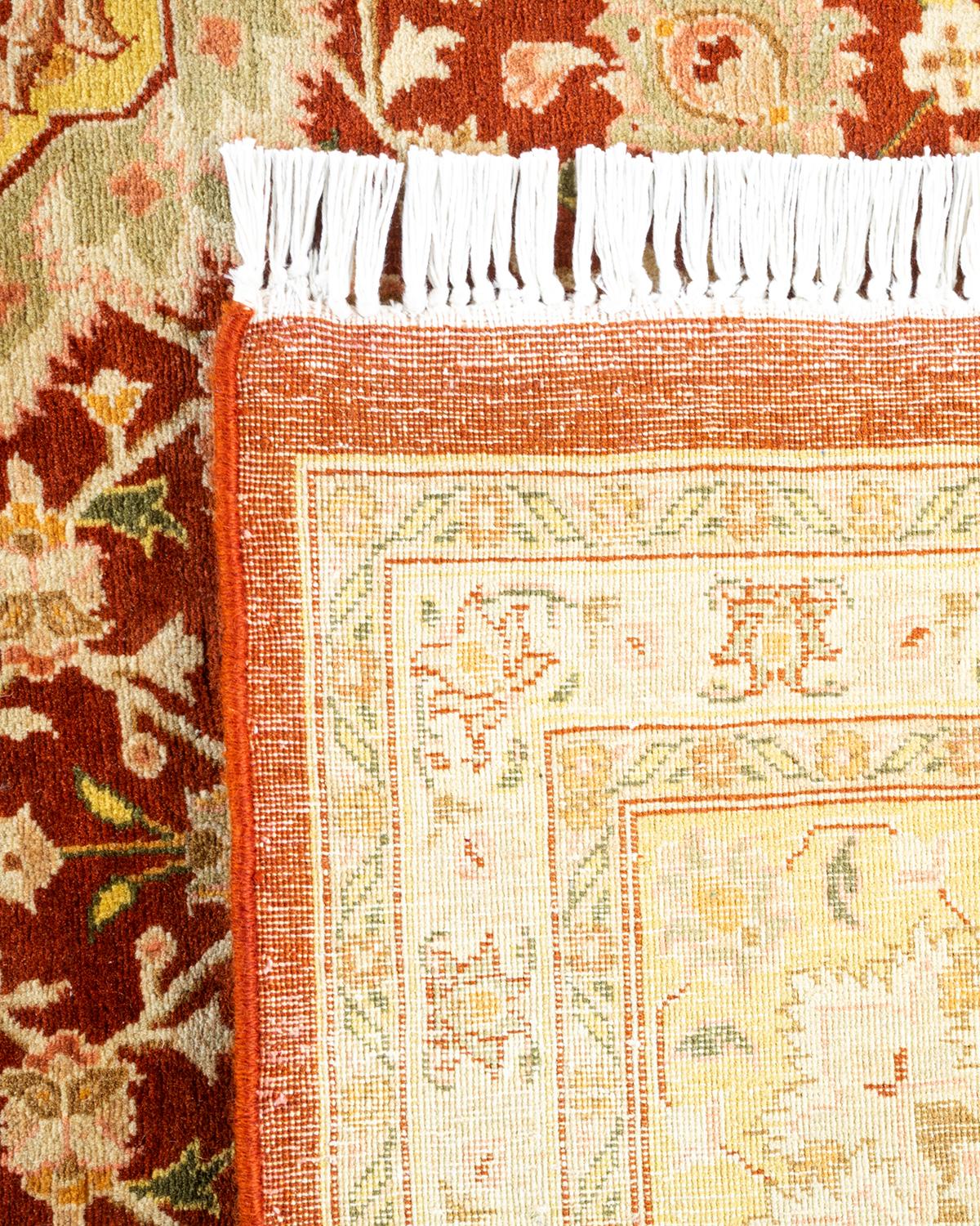 XXIe siècle et contemporain Tapis traditionnel oriental Mogul orange, unique en son genre, nou  la main. en vente