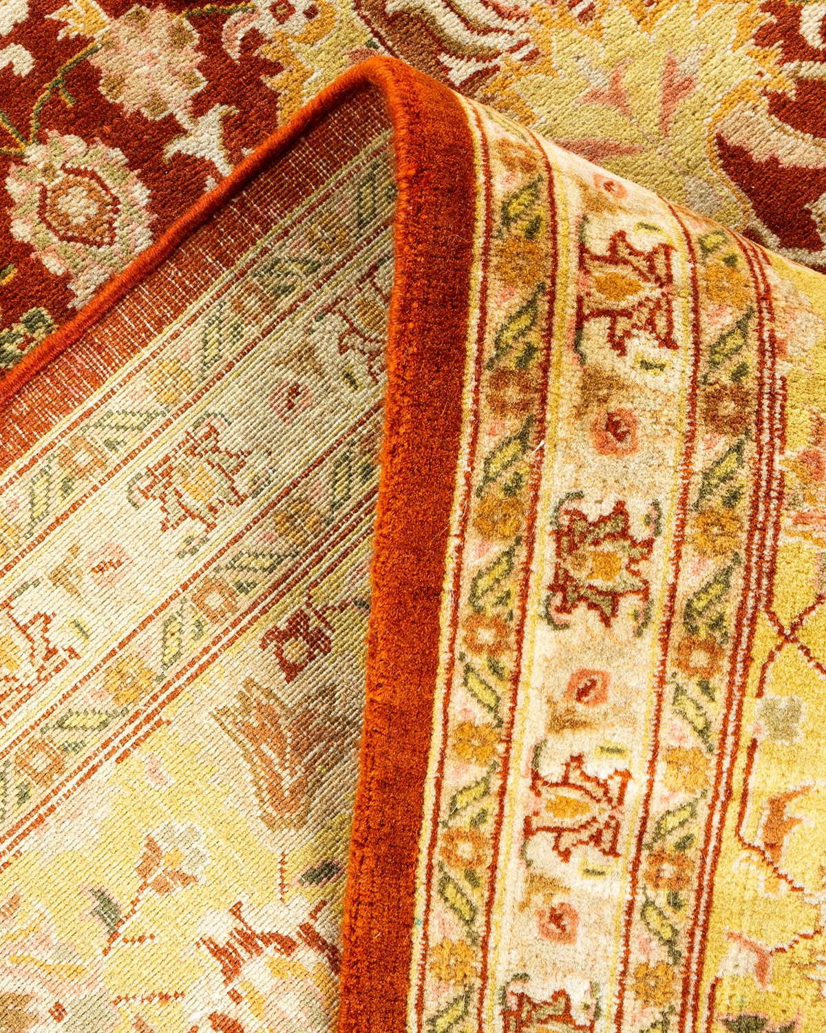 Laine Tapis traditionnel oriental Mogul orange, unique en son genre, nou  la main. en vente