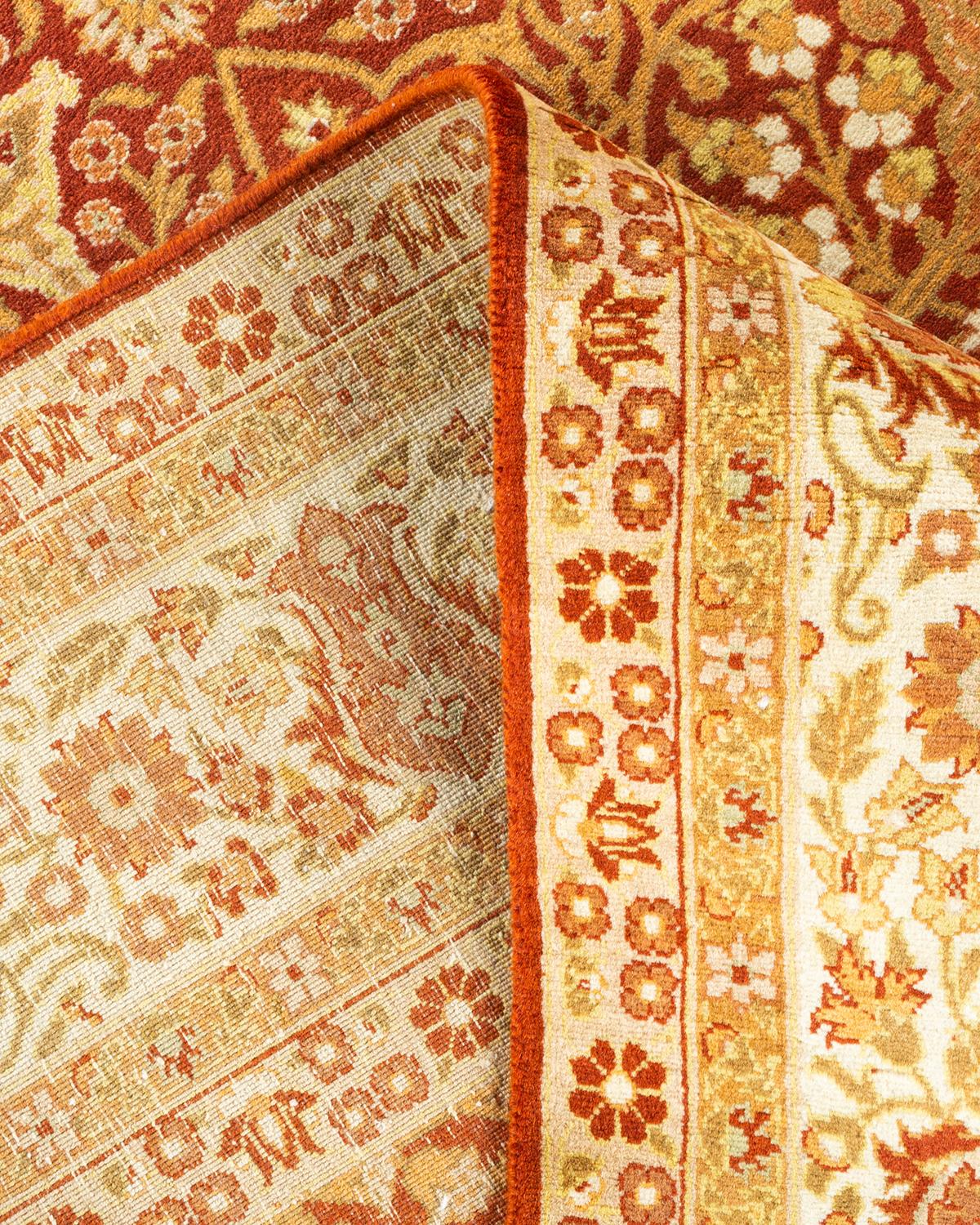 Laine Tapis traditionnel oriental Mogul orange, unique en son genre, nou  la main. en vente