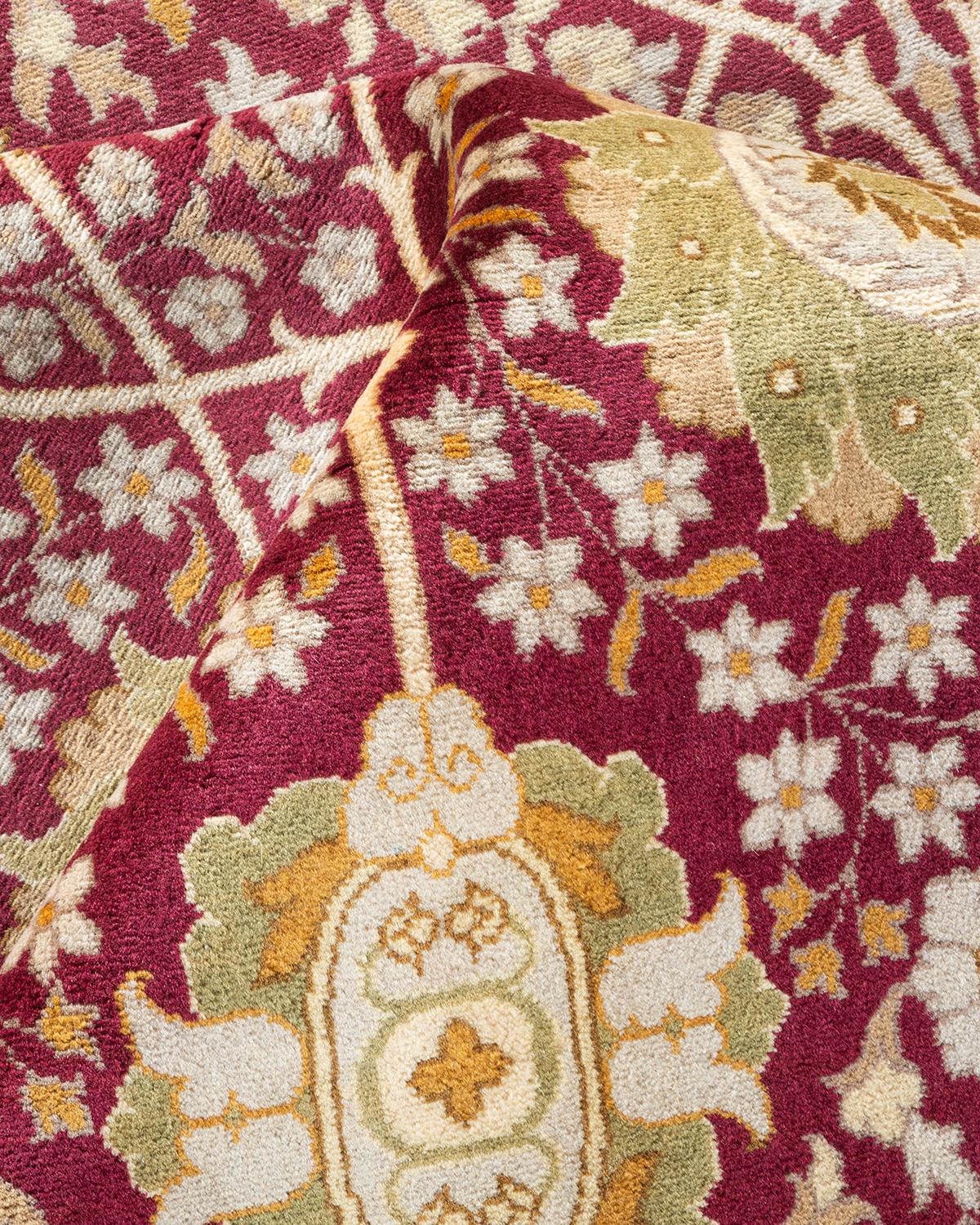 One of a Kind Hand Knotted Traditional Oriental Mogul Orange Area Rug For Sale 1