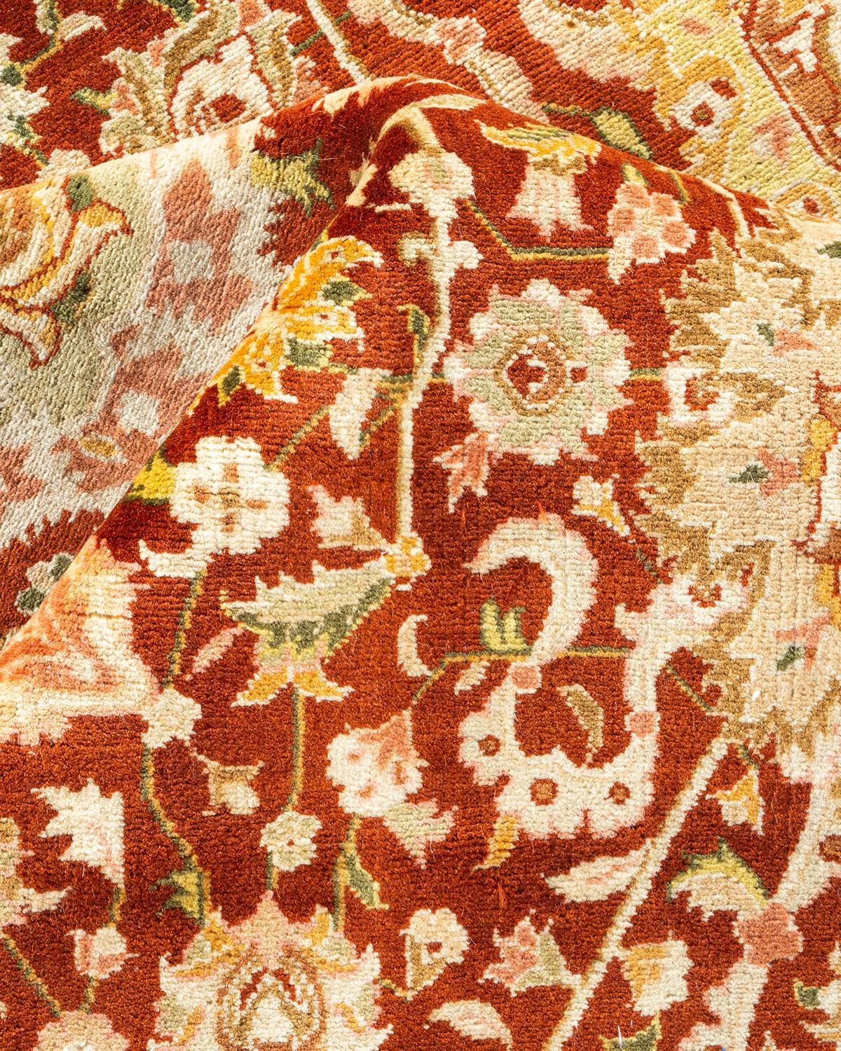 Tapis traditionnel oriental Mogul orange, unique en son genre, nou  la main. en vente 1