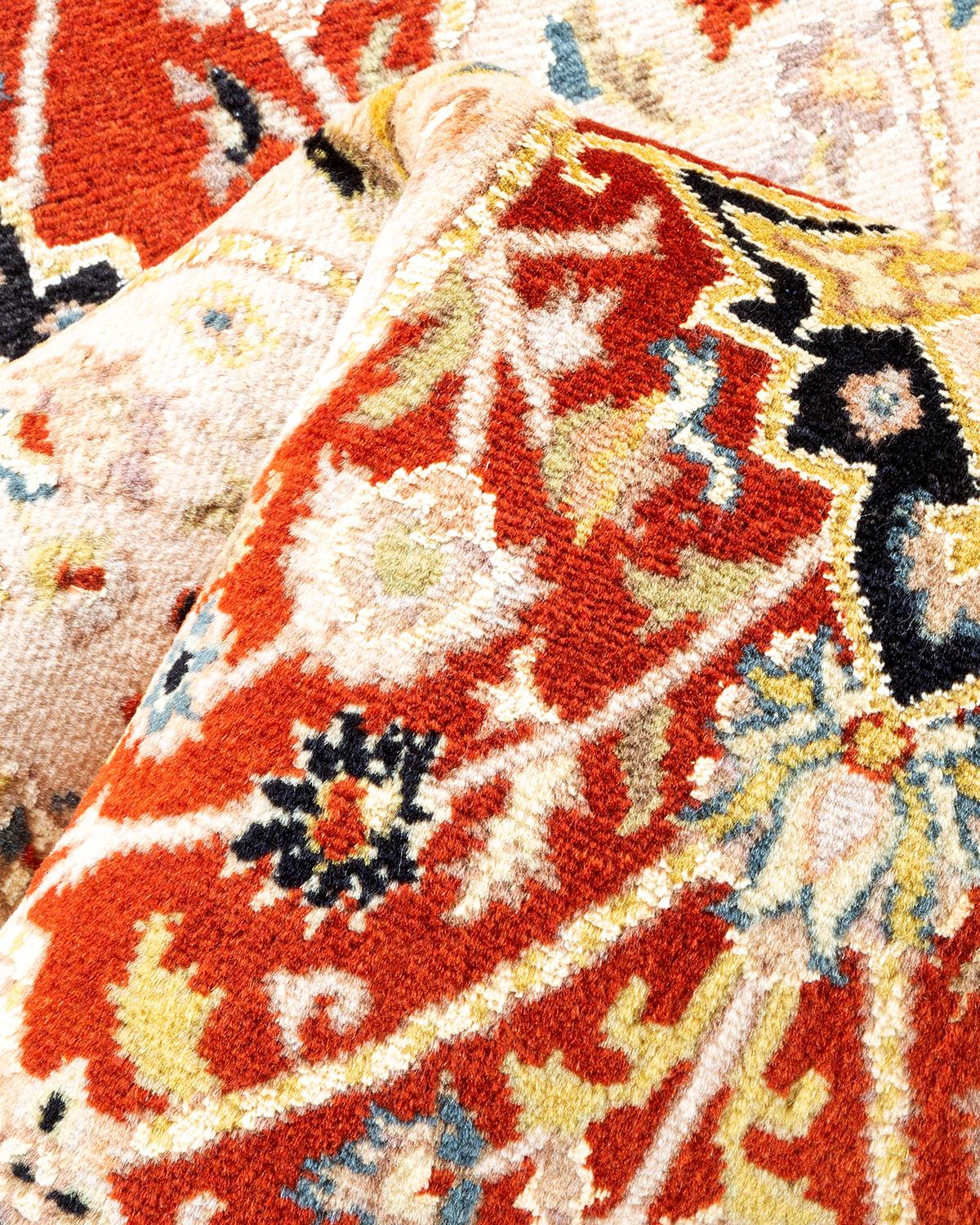 Tapis traditionnel oriental Mogul orange, unique en son genre, nou  la main. en vente 1