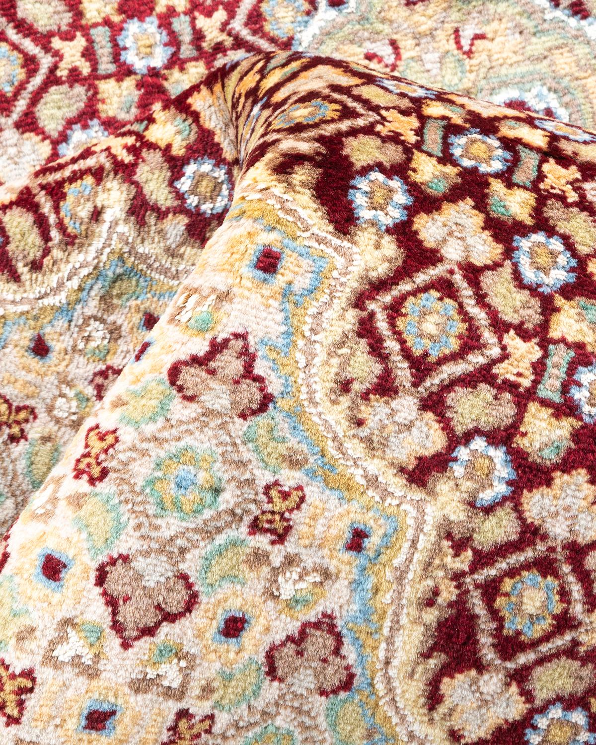 One of a Kind Hand Knotted Traditional Oriental Mogul Orange Area Rug For Sale 1
