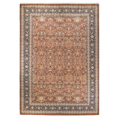 One of a Kind Hand Knotted Traditional Oriental Mogul Orange Area Rug