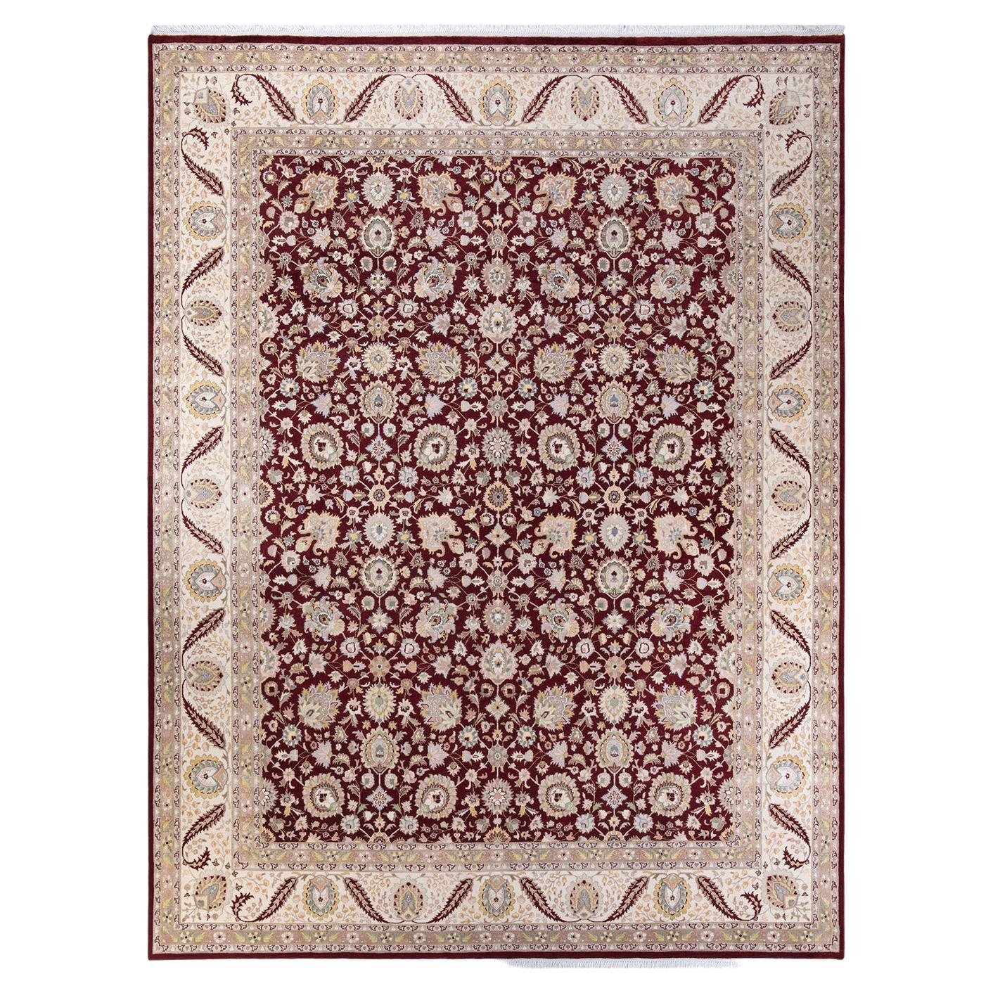 Tapis traditionnel oriental Mogul orange, unique en son genre, nou  la main.