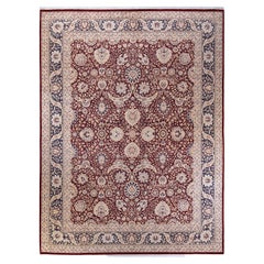 Tapis traditionnel oriental Mogul orange, unique en son genre, nou  la main.