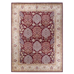 Tapis traditionnel oriental Mogul orange, unique en son genre, nou  la main.