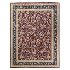 Tapis traditionnel oriental Mogul orange, unique en son genre, nou  la main.