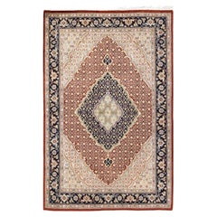 Alfombra única anudada a mano Mogul Oriental Tradicional Naranja