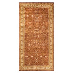 Tapis traditionnel oriental Mogul orange, unique en son genre, nou  la main.