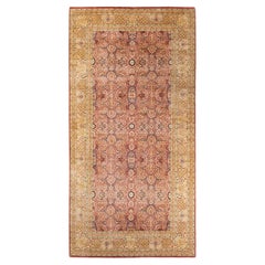 One of a Kind Hand Knotted Traditional Oriental Mogul Orange Area Rug