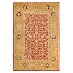 One of Kind Hand Knotted Traditional Oriental Mogul Orange Area Rug