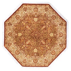 One of a Kind Hand Knotted Traditional Oriental Mogul Orange Octagon Area Rug One of a Kind Hand Knotted Traditional Oriental Mogul Orange Octagon Area Rug