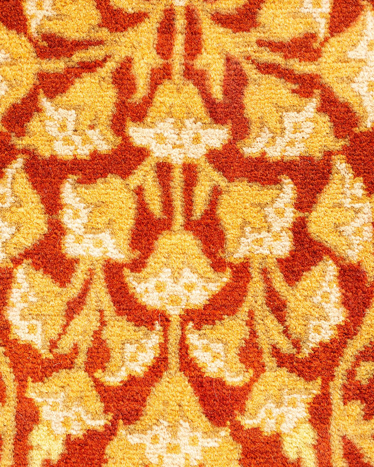 Einzigartige handgeknpfte traditionelle Oriental Mogul Orange Lufer Bereich Teppich (Pakistanisch) im Angebot
