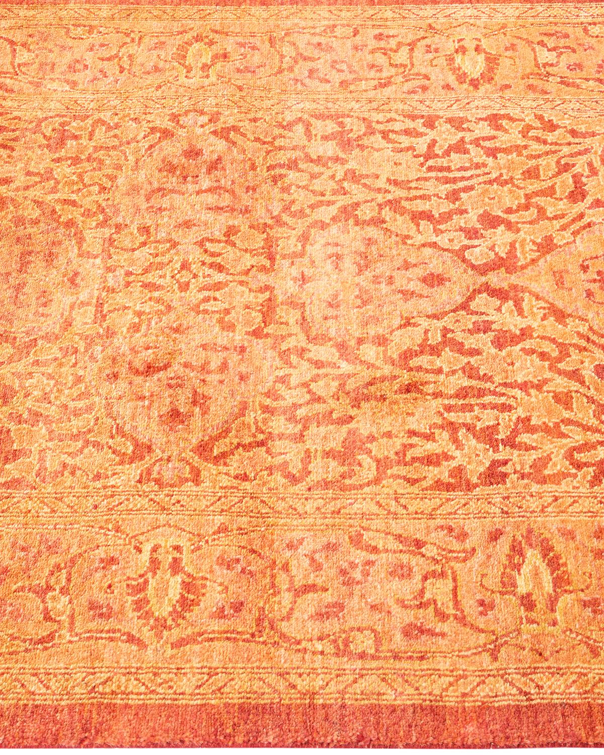 Einzigartige handgeknüpfte traditionelle Oriental Mogul Orange Läufer Bereich Teppich im Zustand „Neu“ im Angebot in Norwalk, CT