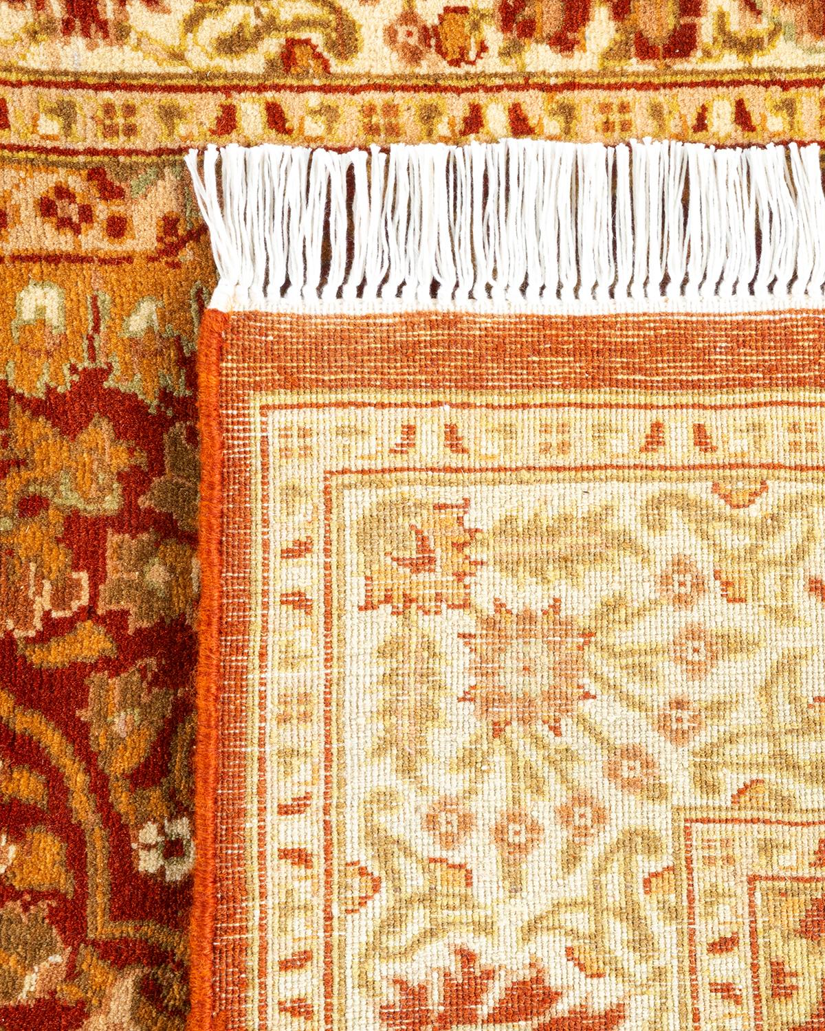Alfombra tradicional oriental anudada a mano Mogul Naranja Siglo XXI y contemporáneo en venta