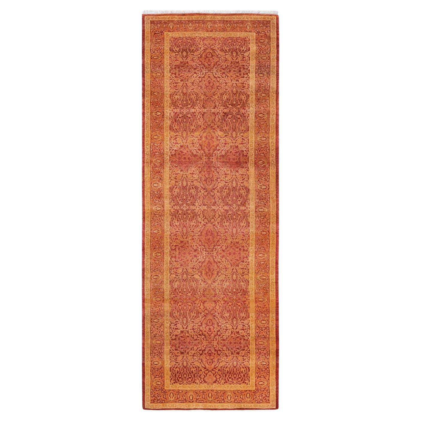 Einzigartige handgeknpfte traditionelle Oriental Mogul Orange Lufer Bereich Teppich im Angebot