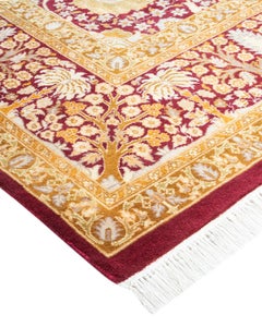 One of a Kind Hand Knotted Traditional Oriental Mogul Purple Area Rug