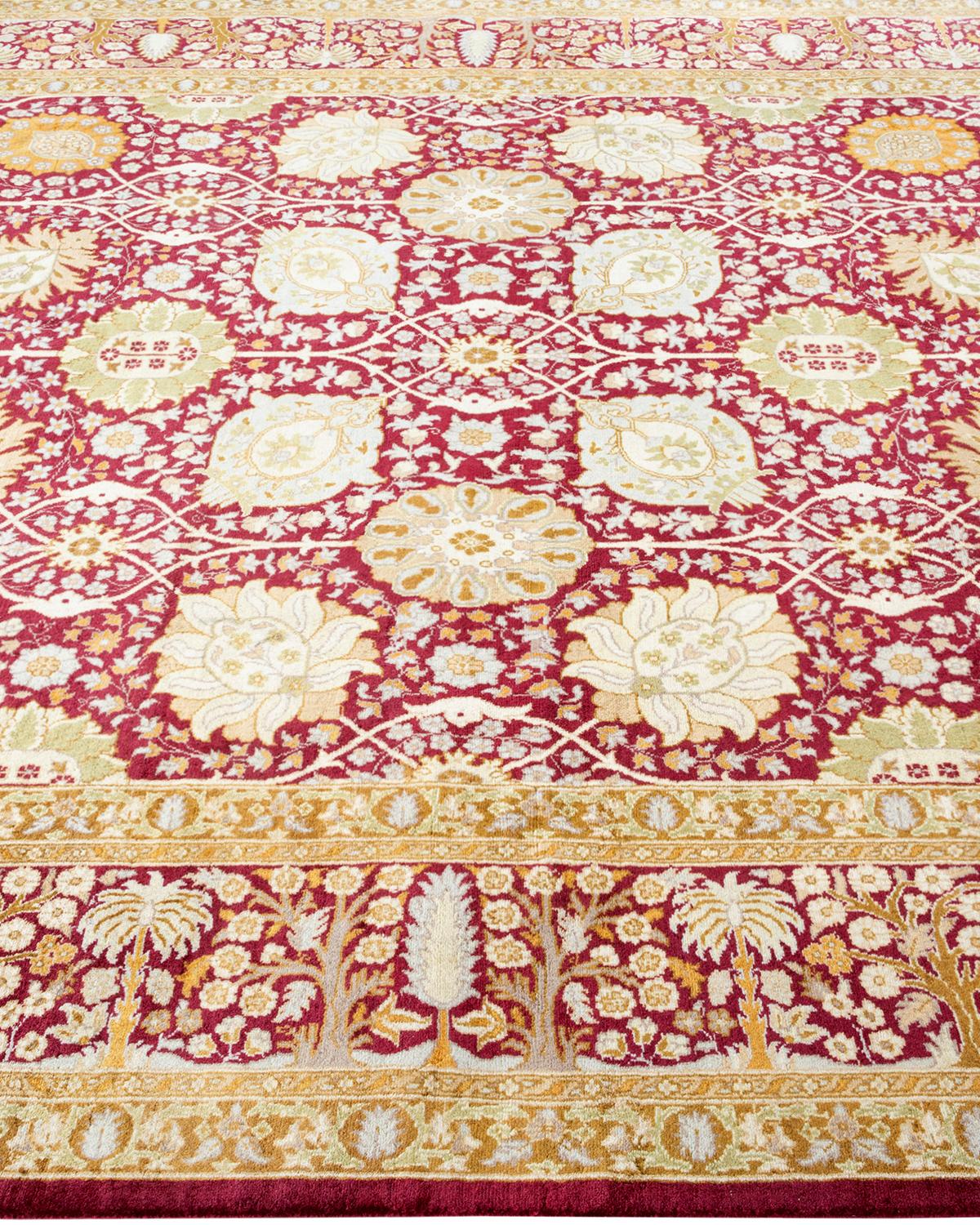 One of a Kind Hand Knotted Traditional Oriental Mogul Purple Area Rug In New Condition For Sale In Norwalk, CT