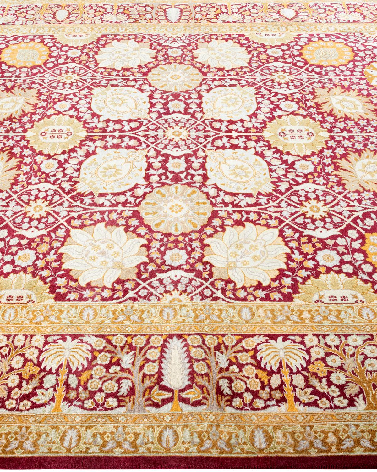 One of a Kind Hand Knotted Traditional Oriental Mogul Purple Area Rug In New Condition For Sale In Norwalk, CT