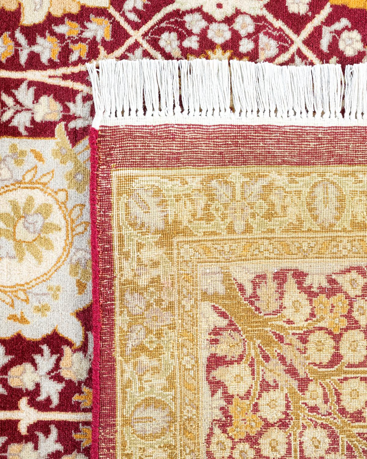 Contemporary One of a Kind Hand Knotted Traditional Oriental Mogul Purple Area Rug For Sale