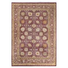 One of a Kind Hand Knotted Traditional Oriental Mogul Purple Area Rug