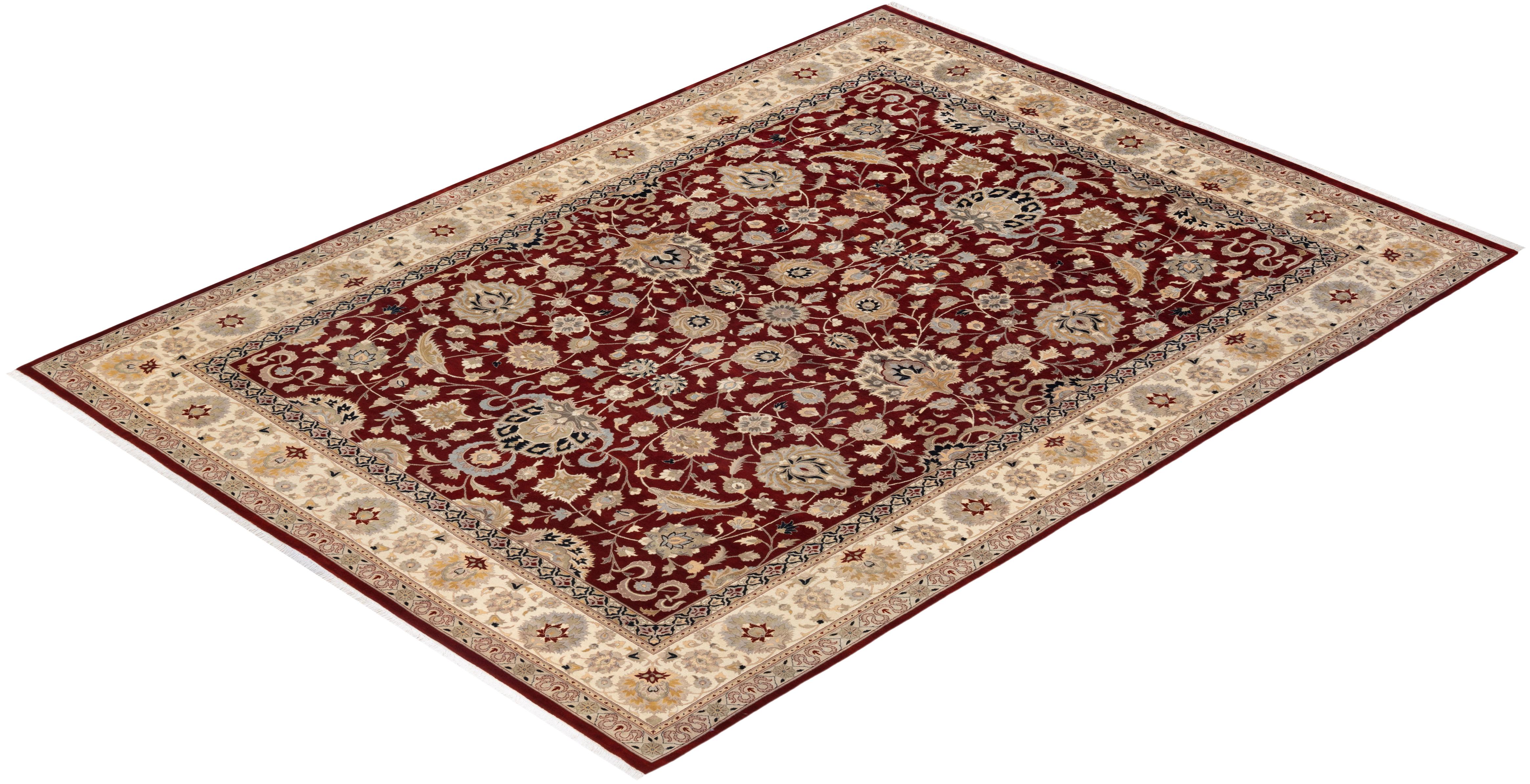 Tapis Mogul Re traditionnel oriental unique noué à la main, unique en son genre en vente 2