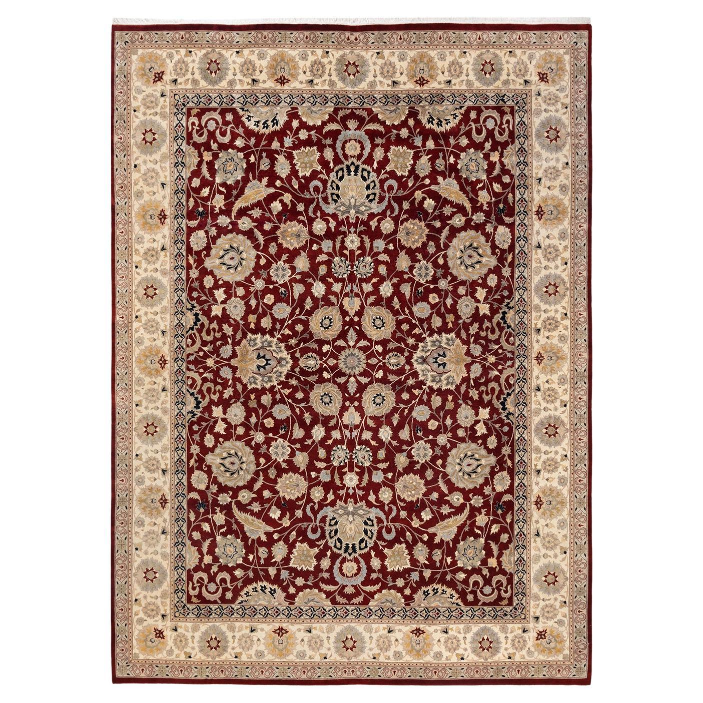 Tapis Mogul Re traditionnel oriental unique noué à la main, unique en son genre en vente